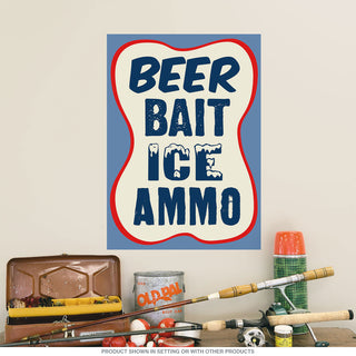 Beer Bait Ice Ammo Store Wall Decal