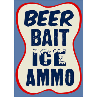 Beer Bait Ice Ammo Store Wall Decal
