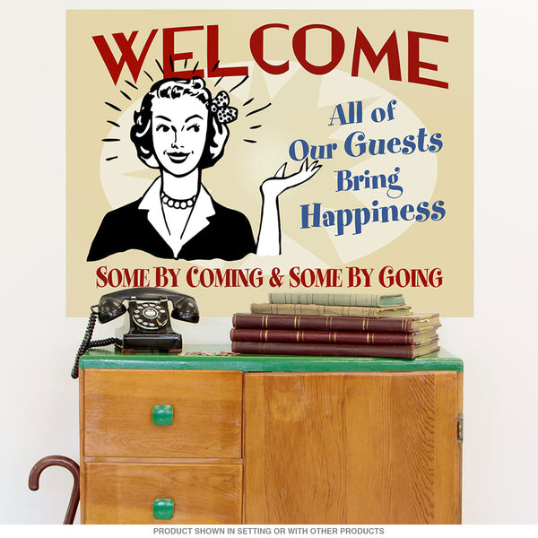 Welcome Guests Bring Happiness Wall Decal