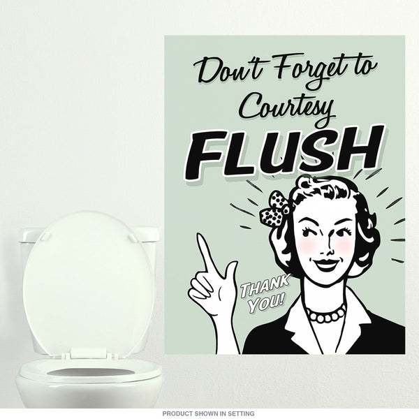 Courtesy Flush Funny Bathroom Wall Decal