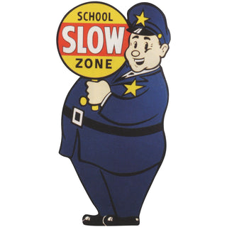 Slow Crossing Guard Cop Cut Out Wall Decal