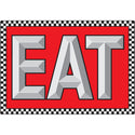 Eat Checkered Border Diner Wall Decal