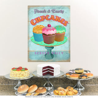 Cupcakes Served Daily Wall Decal