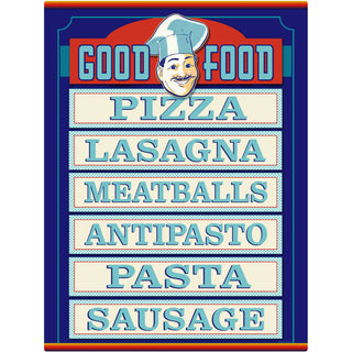 Good Food Italian Chef Menu Wall Decal