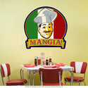 Mangia Italian Chef Flag Wall Decal
