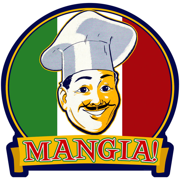 Mangia Italian Chef Flag Wall Decal