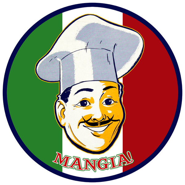 Mangia Italian Chef Eat Flag Wall Decal