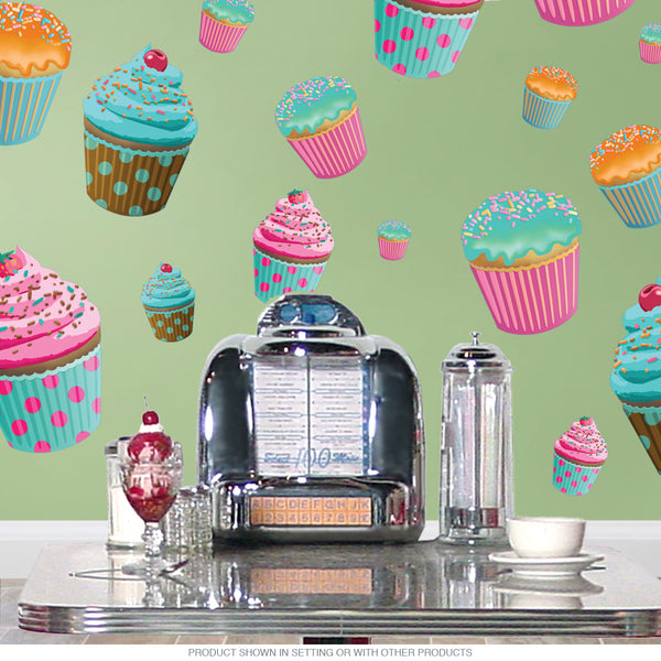 Cupcakes Assorted Wall Decal Set Of 26