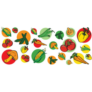 Farm Stand Veggies Wall Decals Large Set of 22
