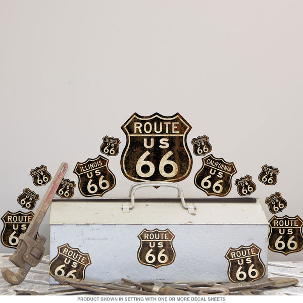 Route 66 Distressed Wall Decal Set Of 42