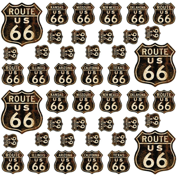 Route 66 Distressed Wall Decal Set Of 42