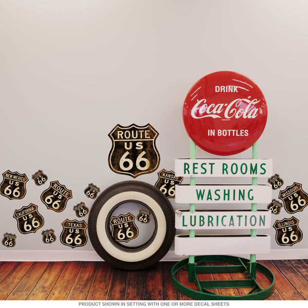 Route 66 Distressed Wall Decal Set Of 20