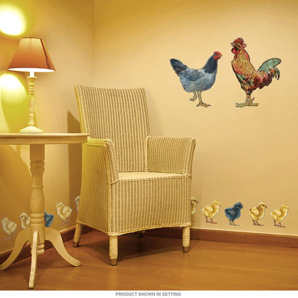 Chicken Family Farm Wall Decal Set of 14 Large