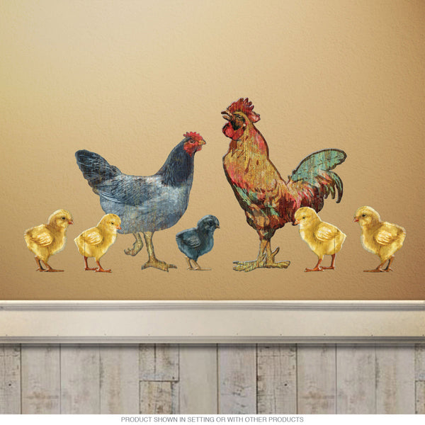Chicken Family Farm Wall Decal Set Of 14