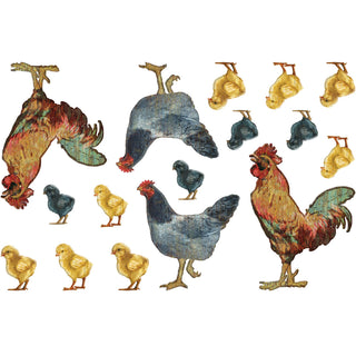 Chicken Family Vinyl Sticker Set Of 16
