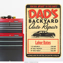 Dads Backyard Auto Repair Rates Wall Decal