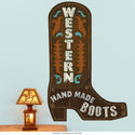 Western Cowboy Boots Cutout Wall Decal