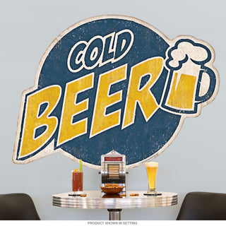 Cold Beer Mug Vintage Style Wall Decal