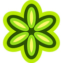 Mod Flower 70s Style Cutout Wall Decal Green
