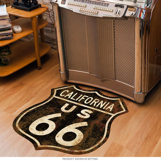 Route 66 California Rusty Shield Floor Graphic