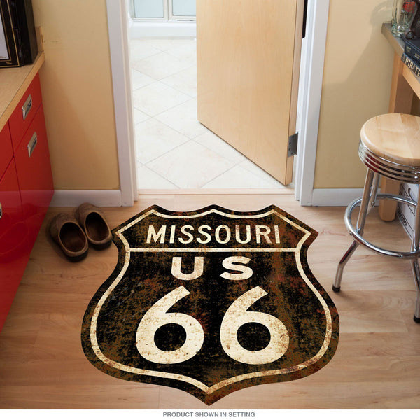 Route 66 Missouri Rusty Shield Floor Graphic