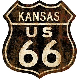 Route 66 Kansas Rusty Shield Floor Graphic