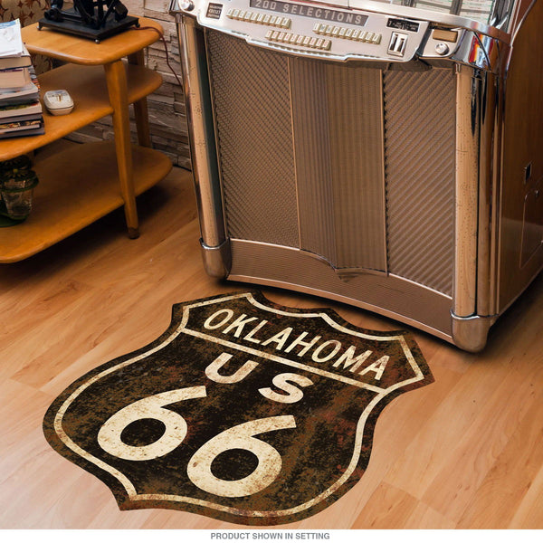 Route 66 Oklahoma Rusty Shield Floor Graphic