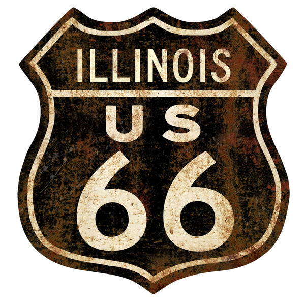Route 66 Illinois Rusty Shield Floor Graphic