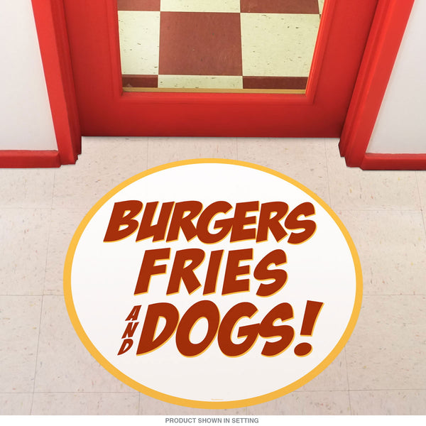 Burgers Fries and Dogs Floor Graphic