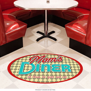 Moms Diner Sit Down Funny Floor Graphic