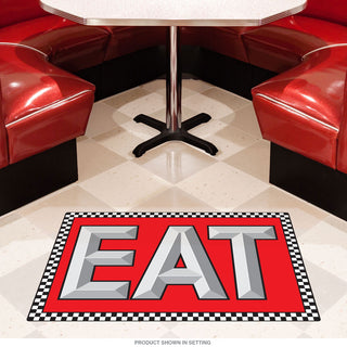 Eat Checkered Border Diner Floor Graphic
