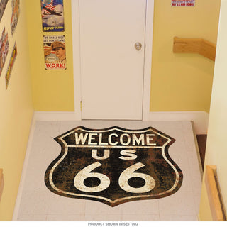 Welcome Route 66 Rusty Shield Floor Graphic