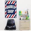 Barber Shop Stripes Distressed Wall Decal
