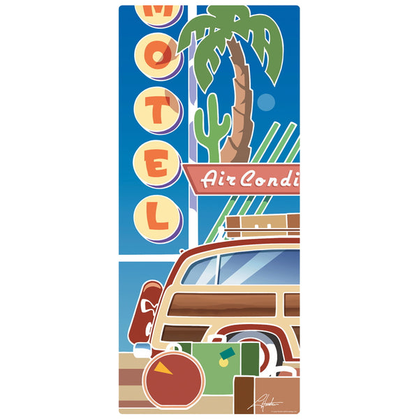 Motel Vacation Woody Wagon Wall Decal