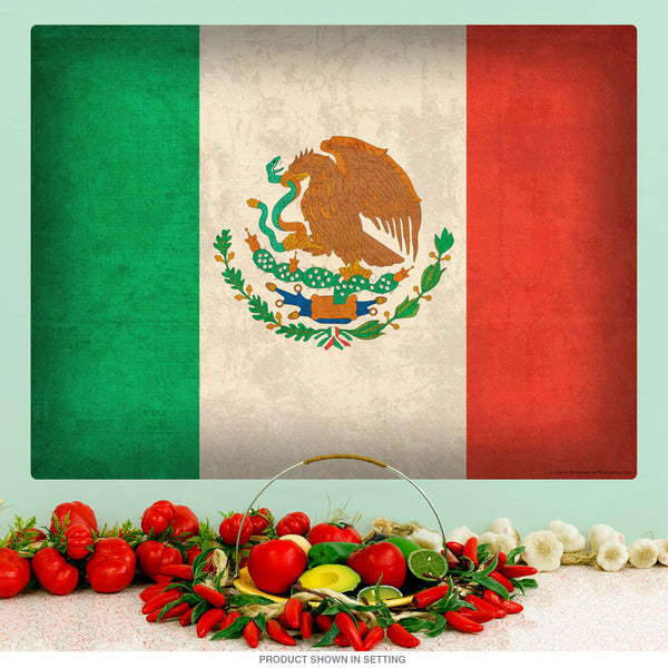 Mexican National Flag Distressed Wall Decal