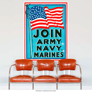 Join Army Navy Marines Flag Wall Decal