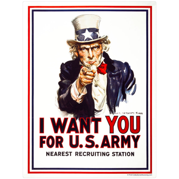 I Want You for US Army Uncle Sam Wall Decal