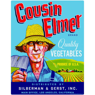 Cousin Elmer Vegetables Label Wall Decal