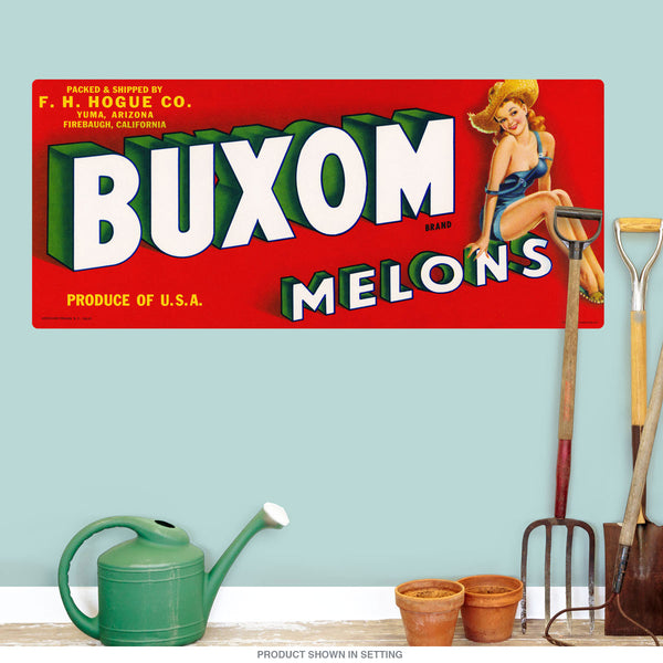 Buxom Melons Pinup Fruit Label Wall Decal