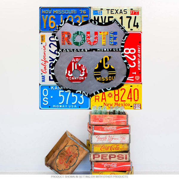 Route 66 Shield License Plate Style Wall Decal