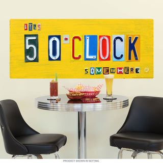 5 O Clock License Plate Style Wall Decal