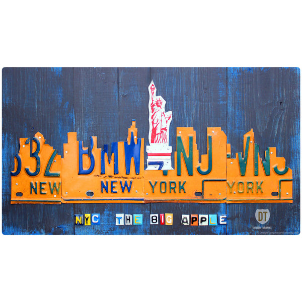 NYC Big Apple License Plate Style Wall Decal