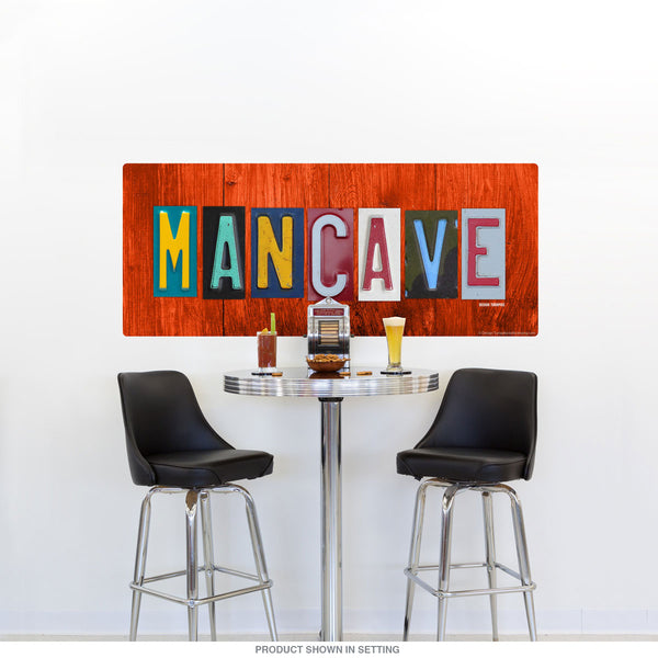 Man Cave License Plate Style Wall Decal