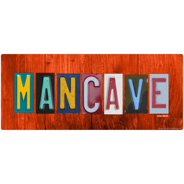 Man Cave License Plate Style Wall Decal