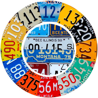 Clock Cutout License Plate Style Wall Decal