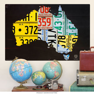 Australia Map License Plate Style Wall Decal