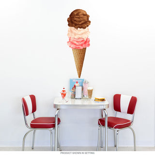 Neapolitan Ice Cream Cone Parlor Wall Decal