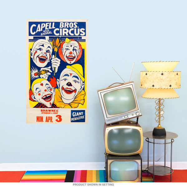 Capell Bros Circus Clowns Wall Decal