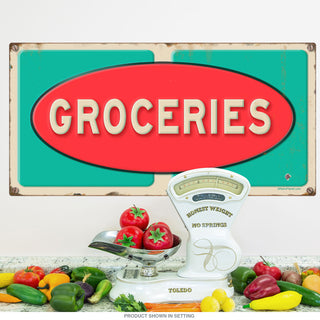 Groceries Grocery Store Wall Decal Distressed