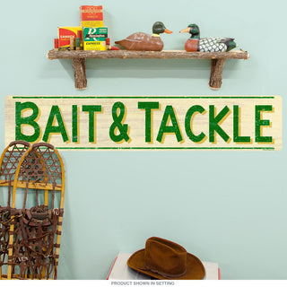 Bait Tackle Rustic Fishing Wall Decal Green